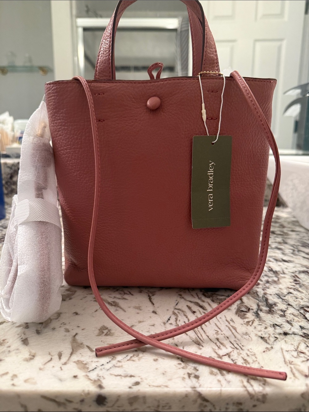 Vera Bradley Small Crossbody Tote in Dusty Rose